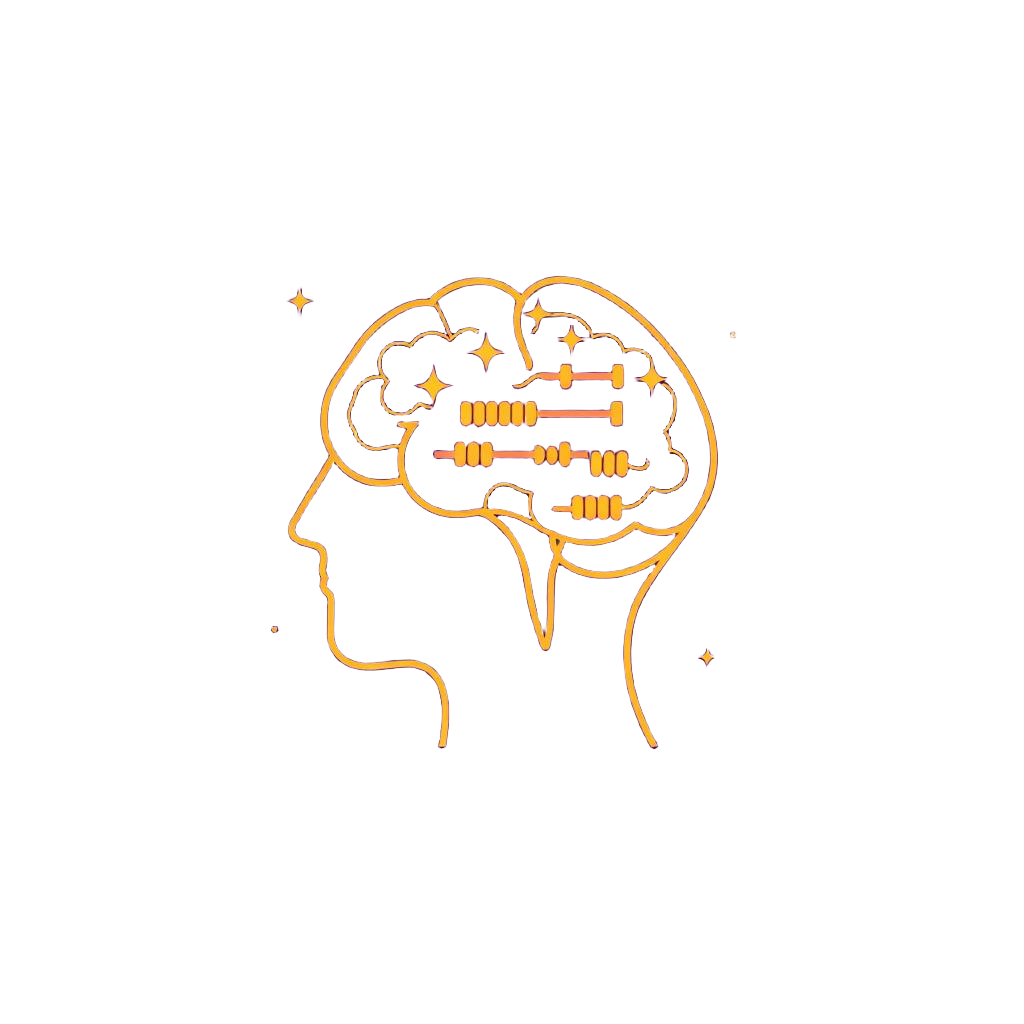Illustration of a mind powered by abacus beads